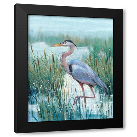 Marsh Heron II Black Modern Wood Framed Art Print by OToole, Tim