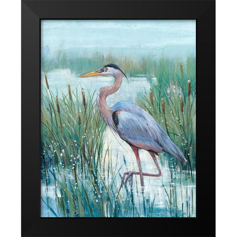Marsh Heron II Black Modern Wood Framed Art Print by OToole, Tim