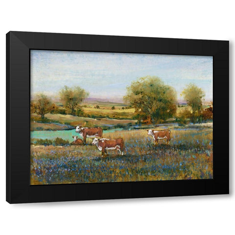 Field of Cattle II Black Modern Wood Framed Art Print by OToole, Tim