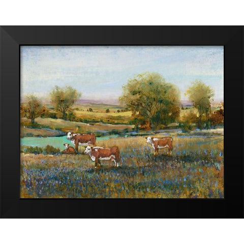 Field of Cattle II Black Modern Wood Framed Art Print by OToole, Tim