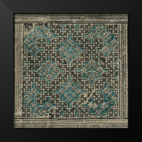 Block Print Textile III Black Modern Wood Framed Art Print by Vision Studio