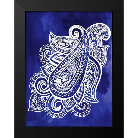 Indigo Paisley I Black Modern Wood Framed Art Print by Parker, Jennifer Paxton