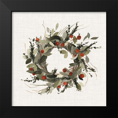Farmhouse Wreath I Black Modern Wood Framed Art Print by Scarvey, Emma