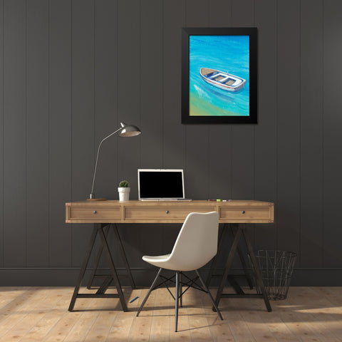 Anchored Dingy I Black Modern Wood Framed Art Print by OToole, Tim