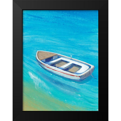 Anchored Dingy I Black Modern Wood Framed Art Print by OToole, Tim
