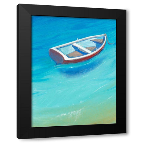 Anchored Dingy II Black Modern Wood Framed Art Print with Double Matting by OToole, Tim