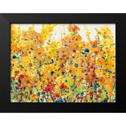 Golden Summer Garden I Black Modern Wood Framed Art Print by OToole, Tim