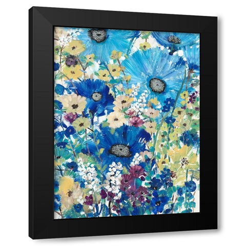 Garden Blues I Black Modern Wood Framed Art Print by OToole, Tim