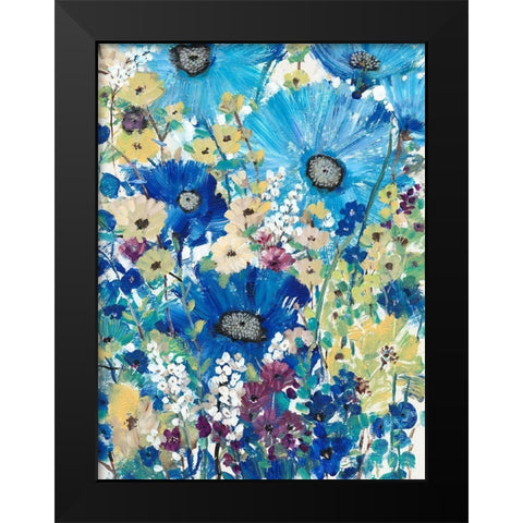 Garden Blues I Black Modern Wood Framed Art Print by OToole, Tim