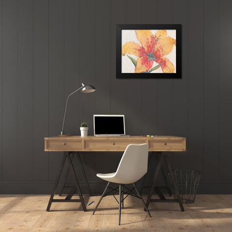Blooming Lily Black Modern Wood Framed Art Print by OToole, Tim