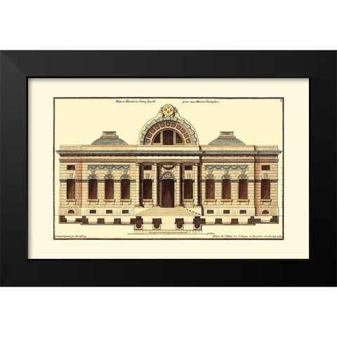 Architectural Facade III Black Modern Wood Framed Art Print by Deneufforge