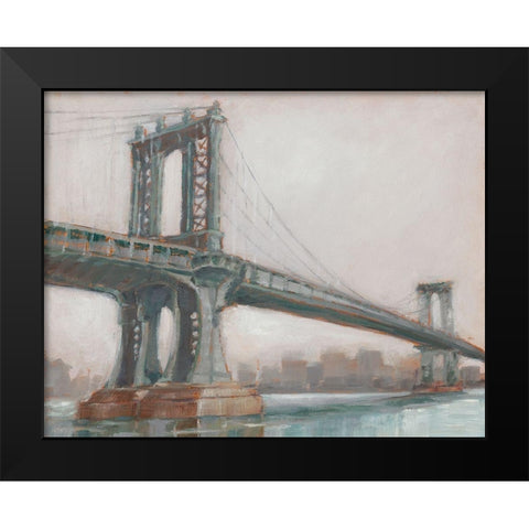 Spanning the East River II Black Modern Wood Framed Art Print by Harper, Ethan