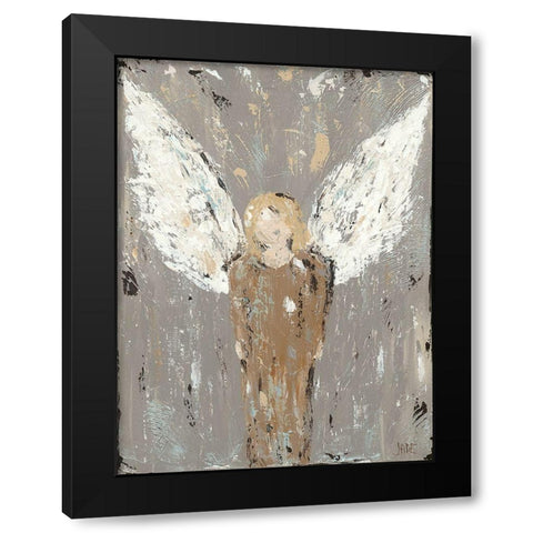 Angel Guardian Black Modern Wood Framed Art Print with Double Matting by Reynolds, Jade