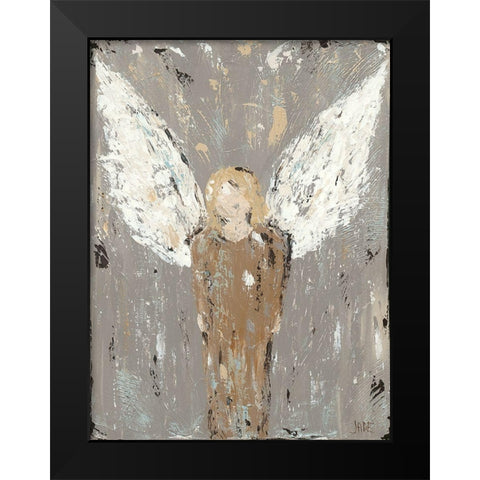 Angel Guardian Black Modern Wood Framed Art Print by Reynolds, Jade