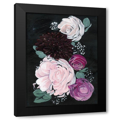 Dark and Dreamy Floral I Black Modern Wood Framed Art Print by Parker, Jennifer Paxton