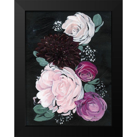Dark and Dreamy Floral I Black Modern Wood Framed Art Print by Parker, Jennifer Paxton