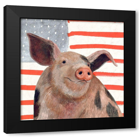 Patriotic Farm IV Black Modern Wood Framed Art Print with Double Matting by Borges, Victoria