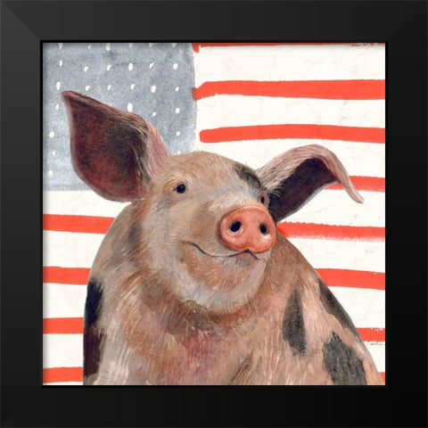Patriotic Farm IV Black Modern Wood Framed Art Print by Borges, Victoria