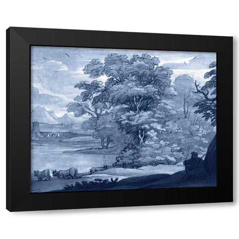 Pastoral Toile II Black Modern Wood Framed Art Print with Double Matting by Lorrain, Claude