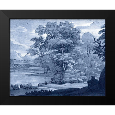 Pastoral Toile II Black Modern Wood Framed Art Print by Lorrain, Claude
