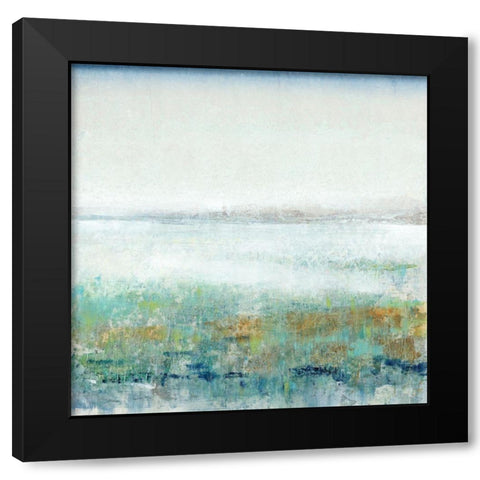 Turquoise Mist II Black Modern Wood Framed Art Print by OToole, Tim