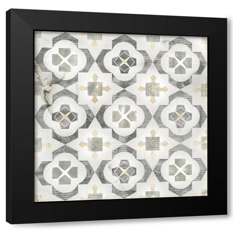 Marble Tile Design I Black Modern Wood Framed Art Print with Double Matting by Vess, June Erica