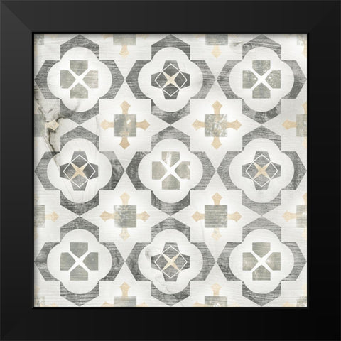 Marble Tile Design I Black Modern Wood Framed Art Print by Vess, June Erica