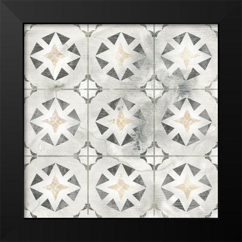 Marble Tile Design II Black Modern Wood Framed Art Print by Vess, June Erica