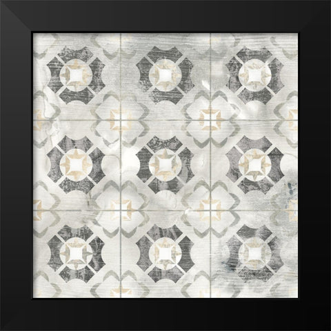 Marble Tile Design III Black Modern Wood Framed Art Print by Vess, June Erica
