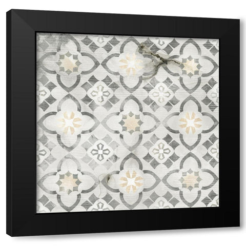 Marble Tile Design IV Black Modern Wood Framed Art Print with Double Matting by Vess, June Erica