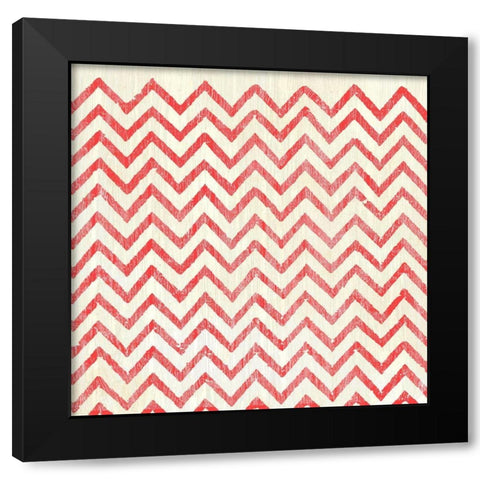 Weathered Patterns in Red IV Black Modern Wood Framed Art Print by Vess, June Erica