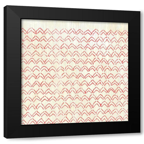 Weathered Patterns in Red VI Black Modern Wood Framed Art Print with Double Matting by Vess, June Erica