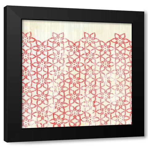 Weathered Patterns in Red IX Black Modern Wood Framed Art Print by Vess, June Erica