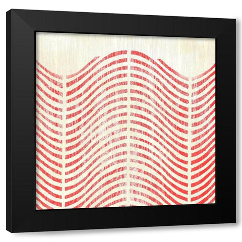 Weathered Patterns in Red X Black Modern Wood Framed Art Print by Vess, June Erica