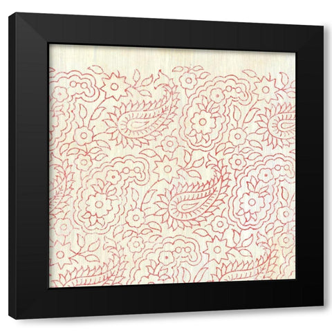 Weathered Patterns in Red XI Black Modern Wood Framed Art Print by Vess, June Erica