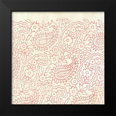 Weathered Patterns in Red XI Black Modern Wood Framed Art Print by Vess, June Erica