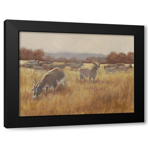 Grazing Goats II Black Modern Wood Framed Art Print by Harper, Ethan
