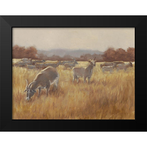 Grazing Goats II Black Modern Wood Framed Art Print by Harper, Ethan