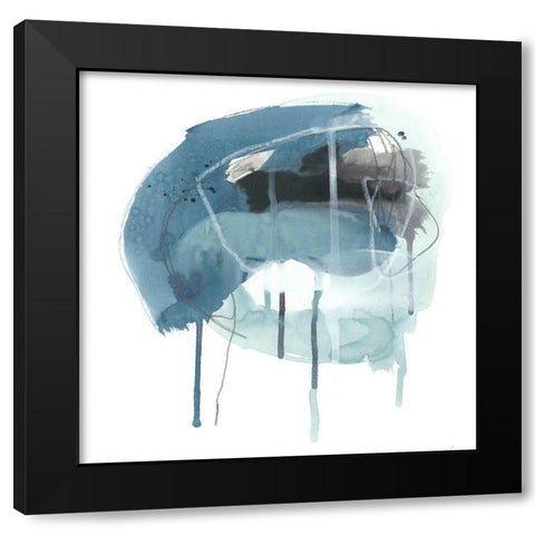Incidental Indigo IV Black Modern Wood Framed Art Print with Double Matting by Vess, June Erica