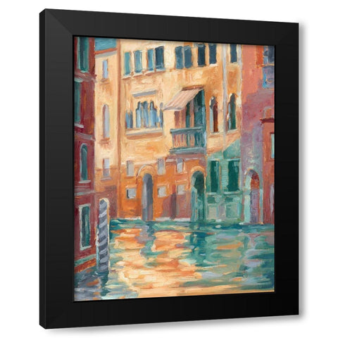 Sunset on the Canal II Black Modern Wood Framed Art Print with Double Matting by Harper, Ethan