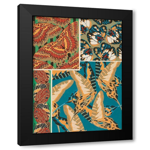 Decorative Butterflies IV Black Modern Wood Framed Art Print with Double Matting by Seguy, Eugene