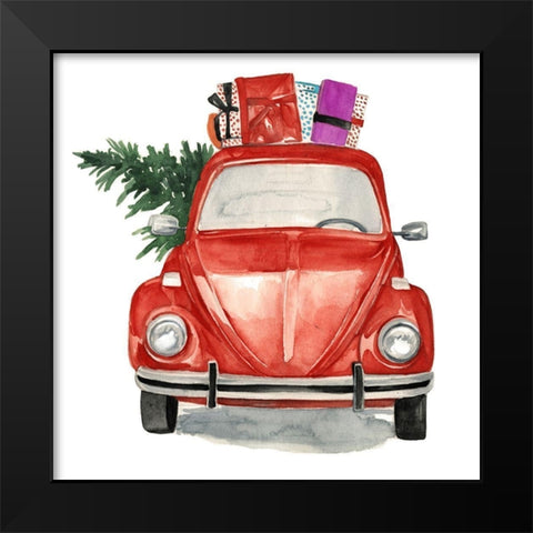 Christmas Cars I Black Modern Wood Framed Art Print by Parker, Jennifer Paxton