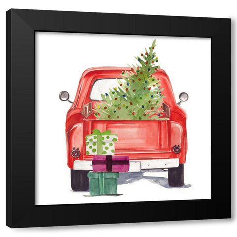 Christmas Cars III Black Modern Wood Framed Art Print by Parker, Jennifer Paxton