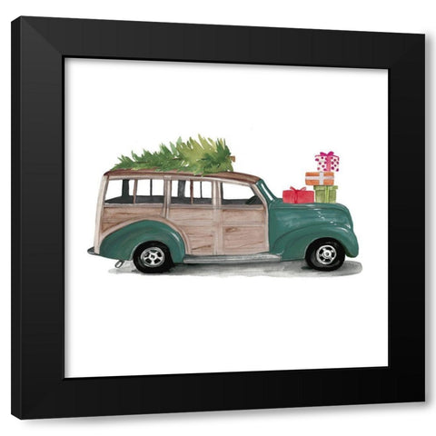 Christmas Cars IV Black Modern Wood Framed Art Print by Parker, Jennifer Paxton