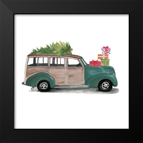 Christmas Cars IV Black Modern Wood Framed Art Print by Parker, Jennifer Paxton