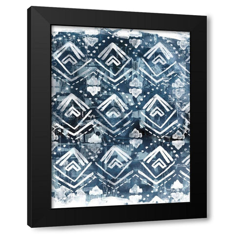 Indigo Extraction II Black Modern Wood Framed Art Print with Double Matting by Vess, June Erica