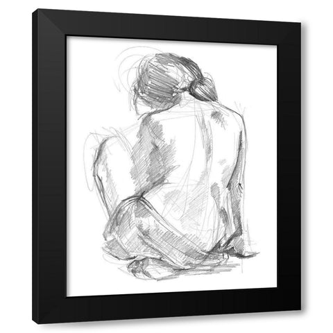 Sitting Pose I Black Modern Wood Framed Art Print with Double Matting by Parker, Jennifer Paxton