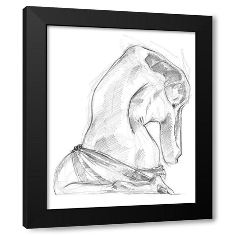 Sitting Pose IV Black Modern Wood Framed Art Print with Double Matting by Parker, Jennifer Paxton