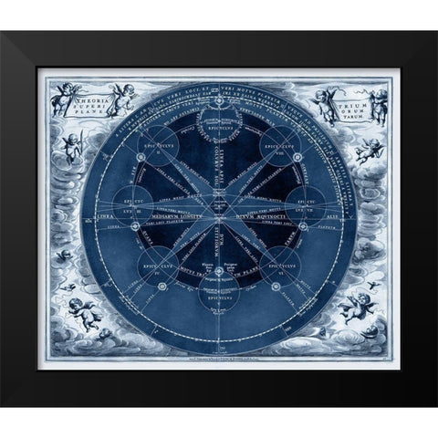 Indigo Planetary Chart Black Modern Wood Framed Art Print by Vision Studio