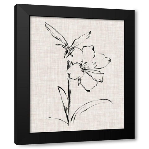 Floral Ink Study I Black Modern Wood Framed Art Print by Harper, Ethan